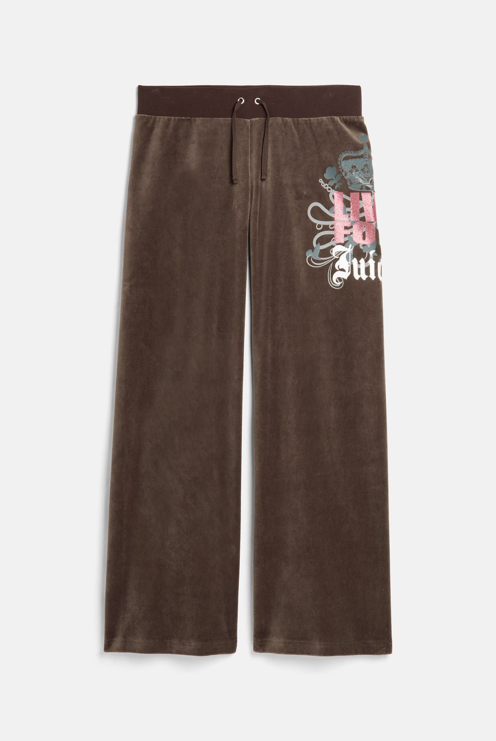 Displays the Java 'Juicy' branded Live For Juicy Og Straight Trackpants
