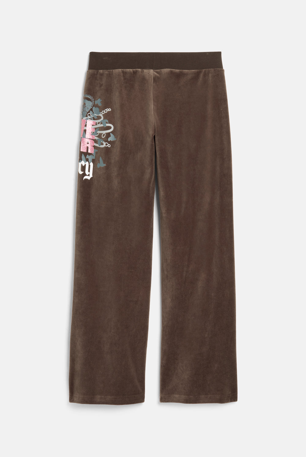 Displays the Java 'Juicy' branded Live For Juicy Og Straight Trackpants