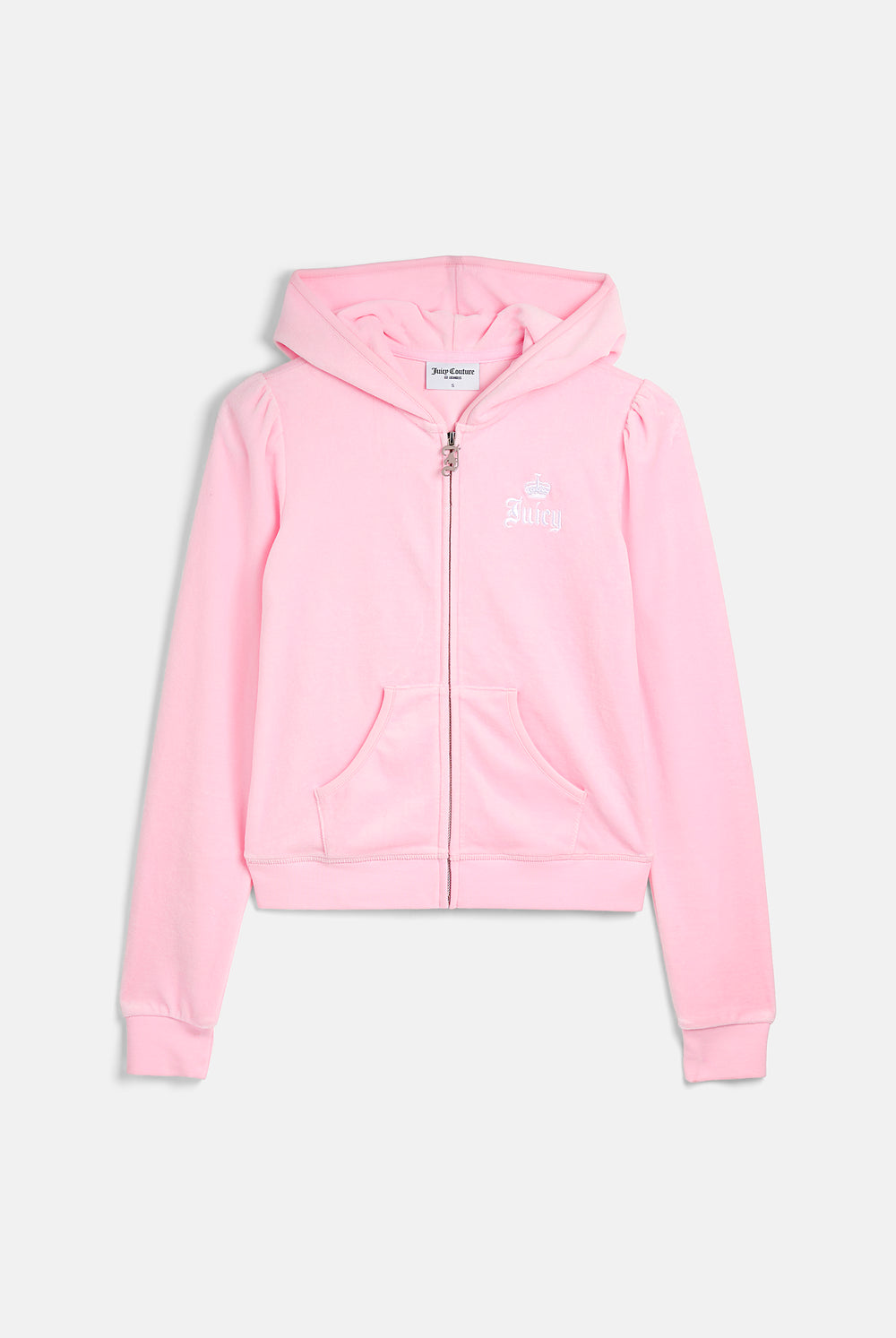 Displays the Cherry Blossom 'Juicy' branded Live For Juicy Puff Sleeve Hoodie