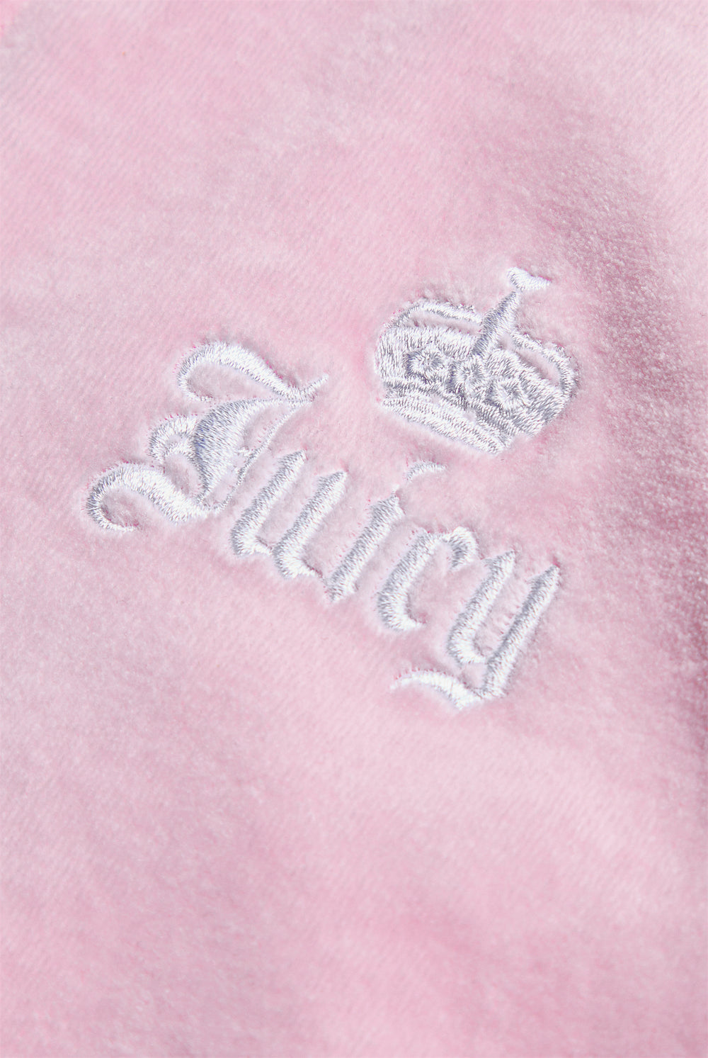 Displays the Cherry Blossom 'Juicy' branded Live For Juicy Puff Sleeve Hoodie featuring the details on the juicy couture branding 