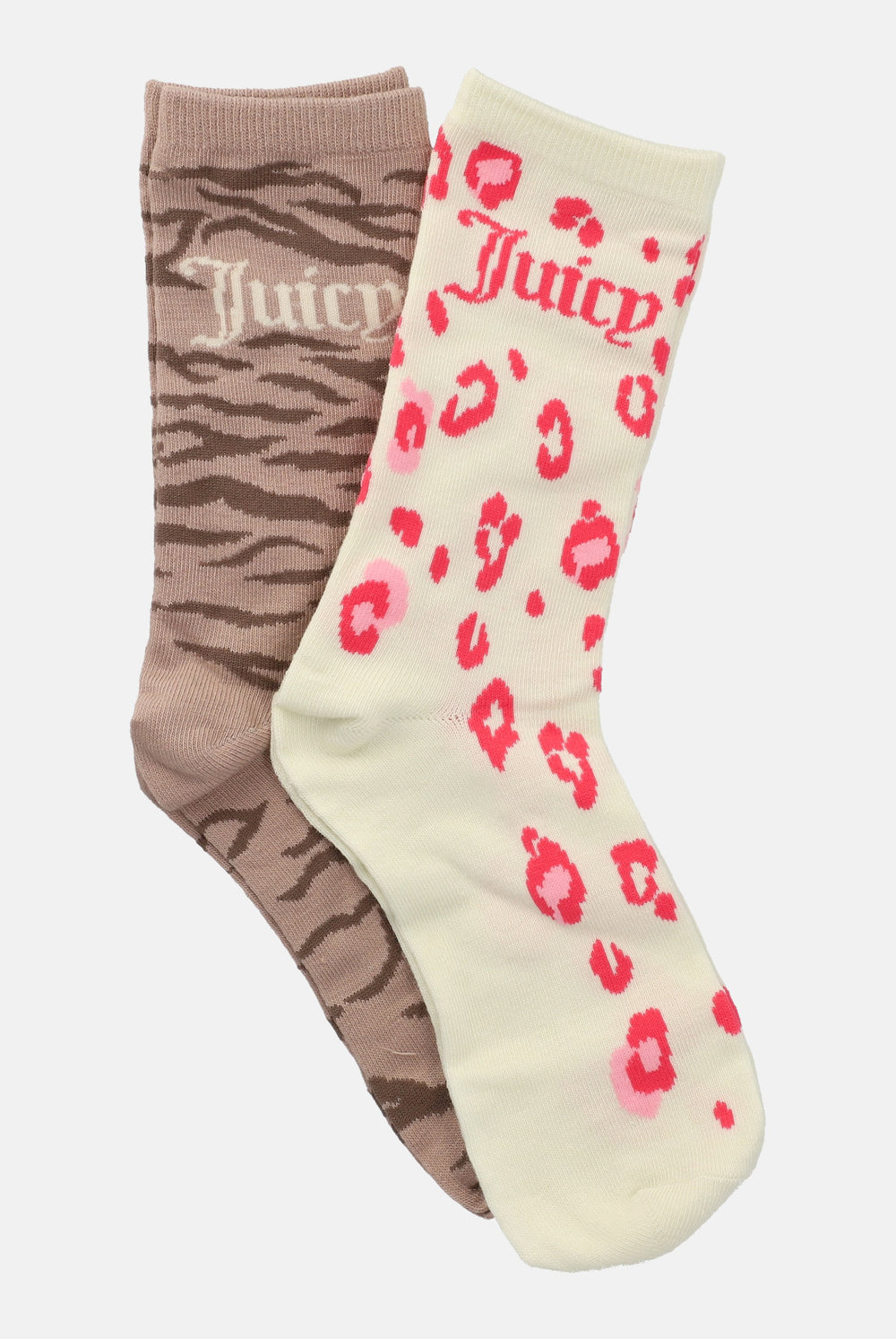 2pack Heart Leopard Print Socks