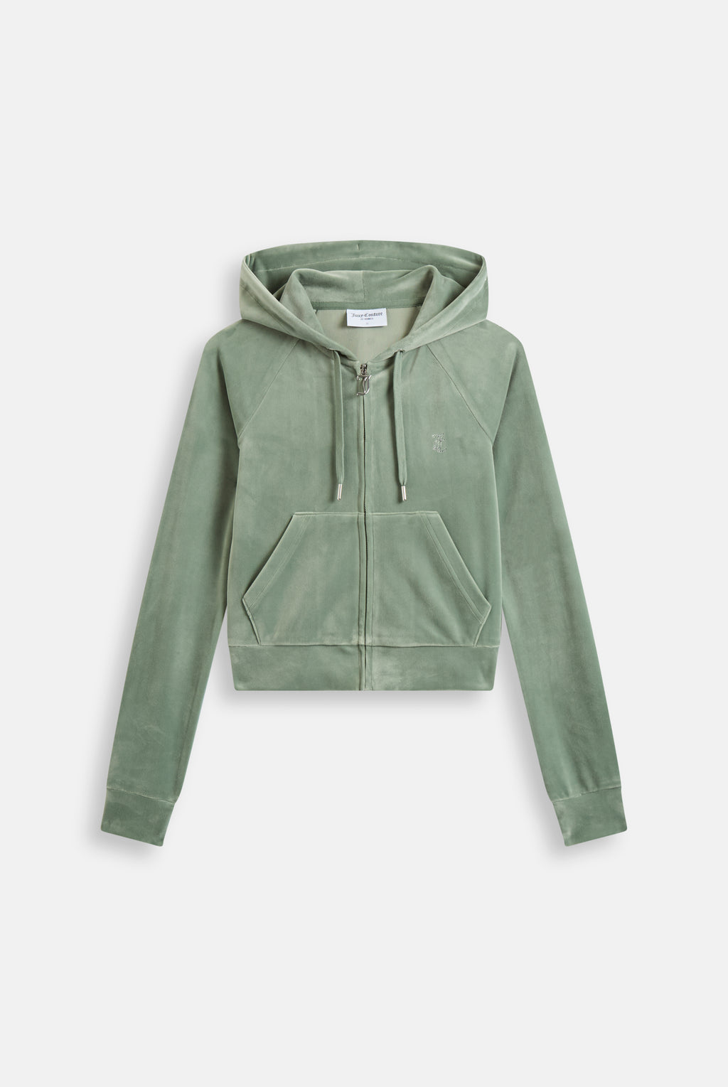 CHINOIS GREEN DIAMANTÉ VELOUR ZIP-THROUGH HOODIE