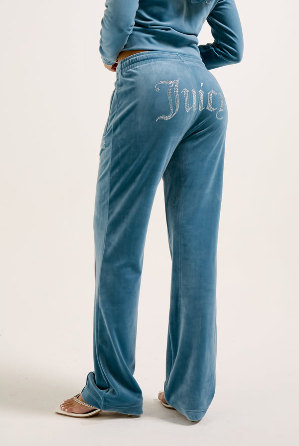 BLUESTONE VELOUR DIAMANTÉ TRACKSUIT BOTTOM