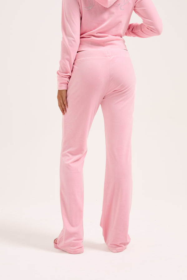 JUICY PINK OUTLINE DIAMANTÉ CLASSIC VELOUR LOW RISE  PANT