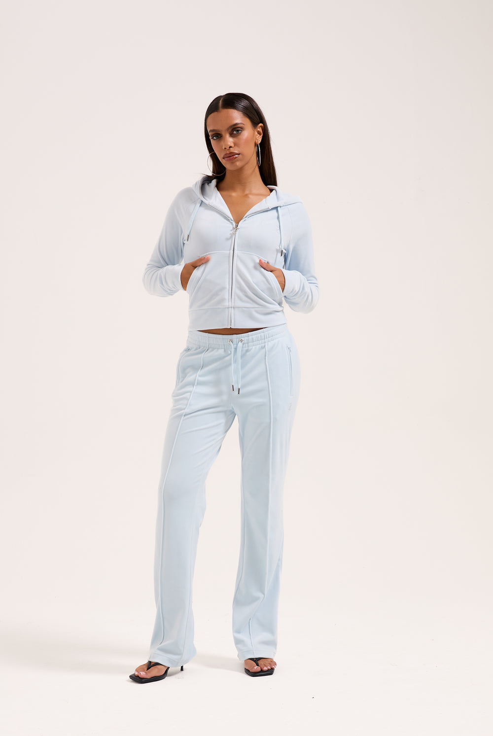 NANTUCKET BREEZE VELOUR OUTLINE DIAMANTÉ TRACKSUIT BOTTOM