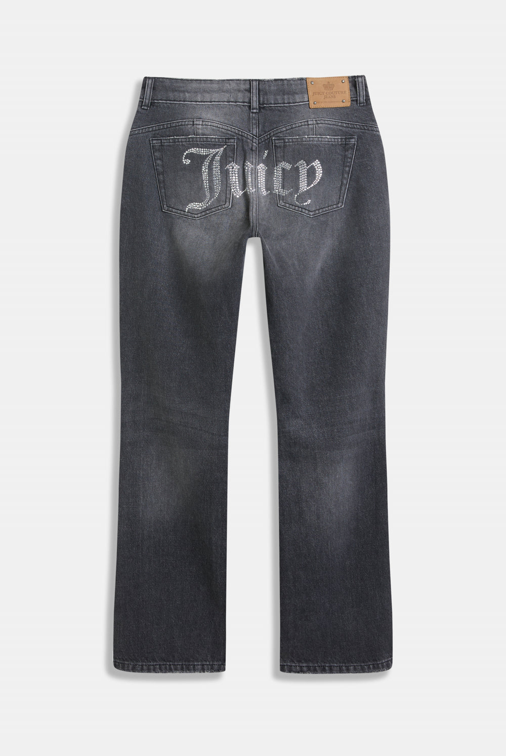 WASHED BLACK DIAMANTÉ BOOTCUT JEANS