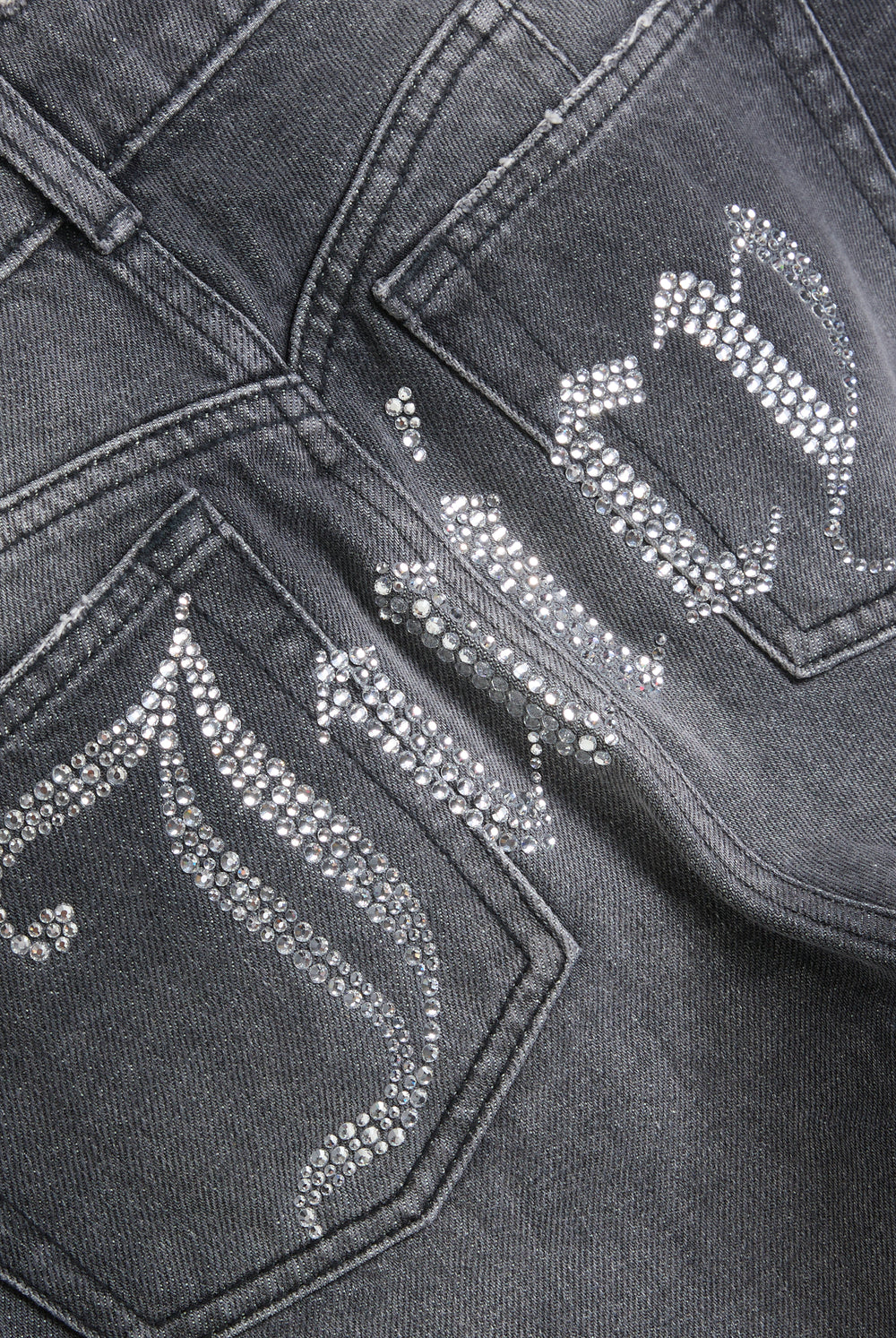 WASHED BLACK DIAMANTÉ BOOTCUT JEANS