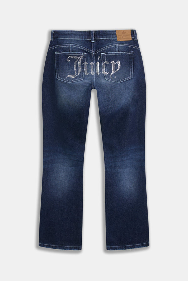 MID WASH BOOTCUT DIAMANTÉ JEANS