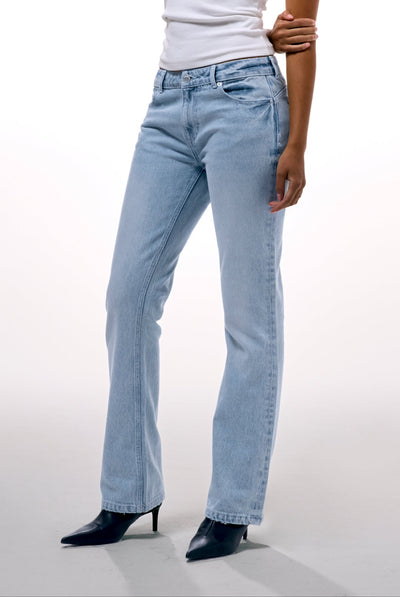 LIGHT WASH DIAMANTÉ BOOTCUT JEANS