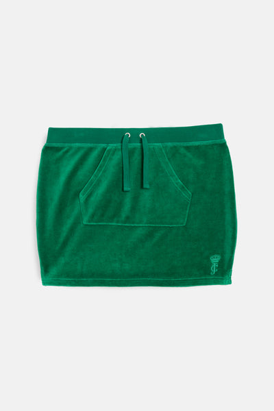 ULTRAMARINE BAMBOO VELOUR HERITAGE MINI SKIRT