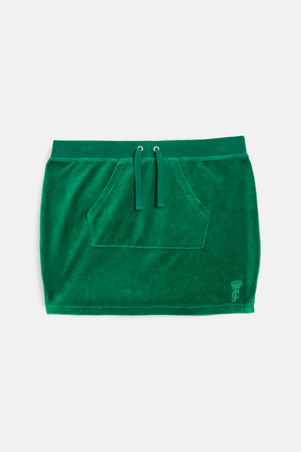 ULTRAMARINE BAMBOO VELOUR HERITAGE MINI SKIRT