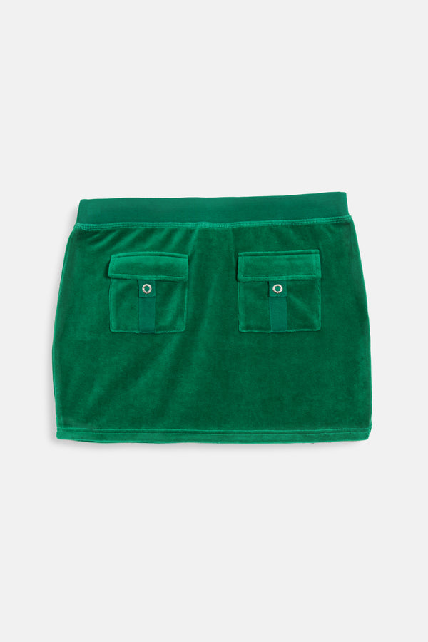 ULTRAMARINE BAMBOO VELOUR HERITAGE MINI SKIRT