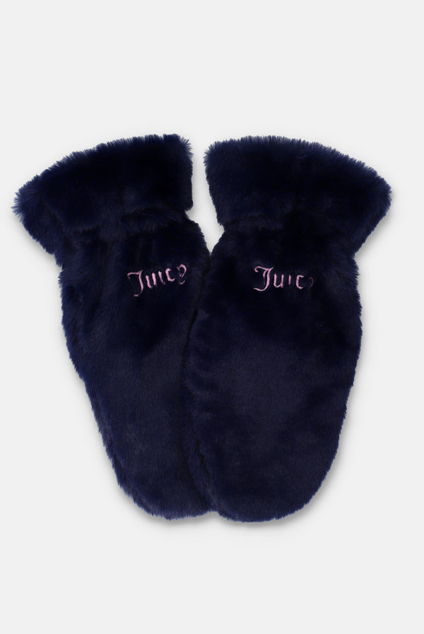NIGHT SKY FAUX FUR MITTENS