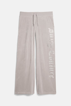 Displays the String 'Juicy' branded Old Gothic Diamante Og Straight Leg Trackpant