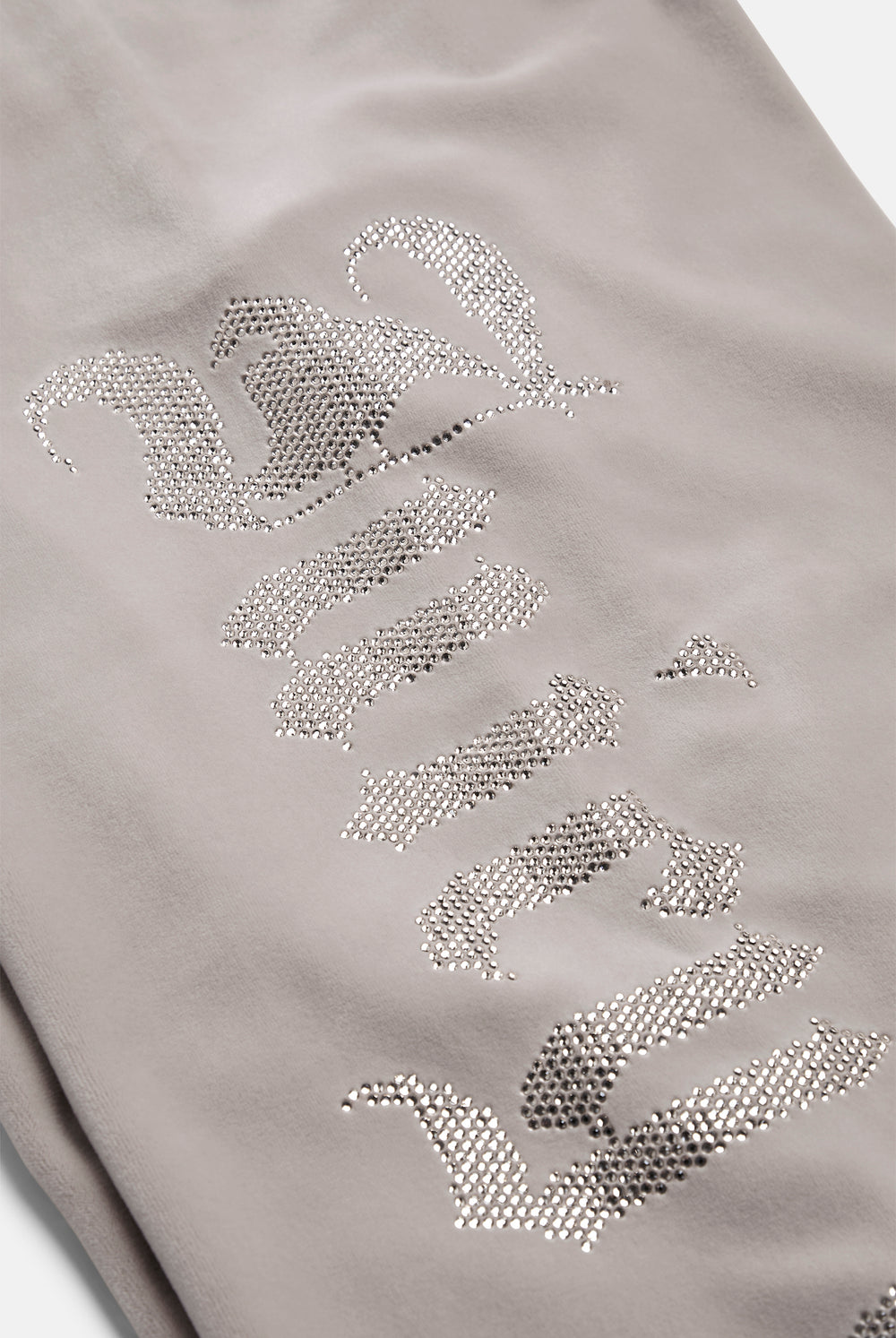 Displays the String 'Juicy' branded Old Gothic Diamante Og Straight Leg Trackpant featuring the juicy branding 