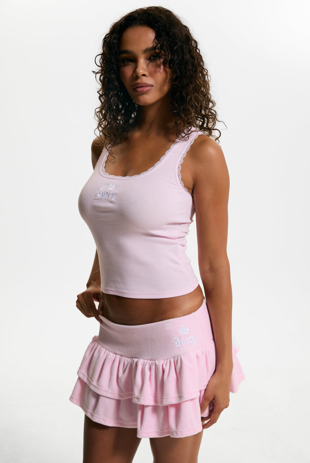 Cherry Blossom Lace Trim Vest