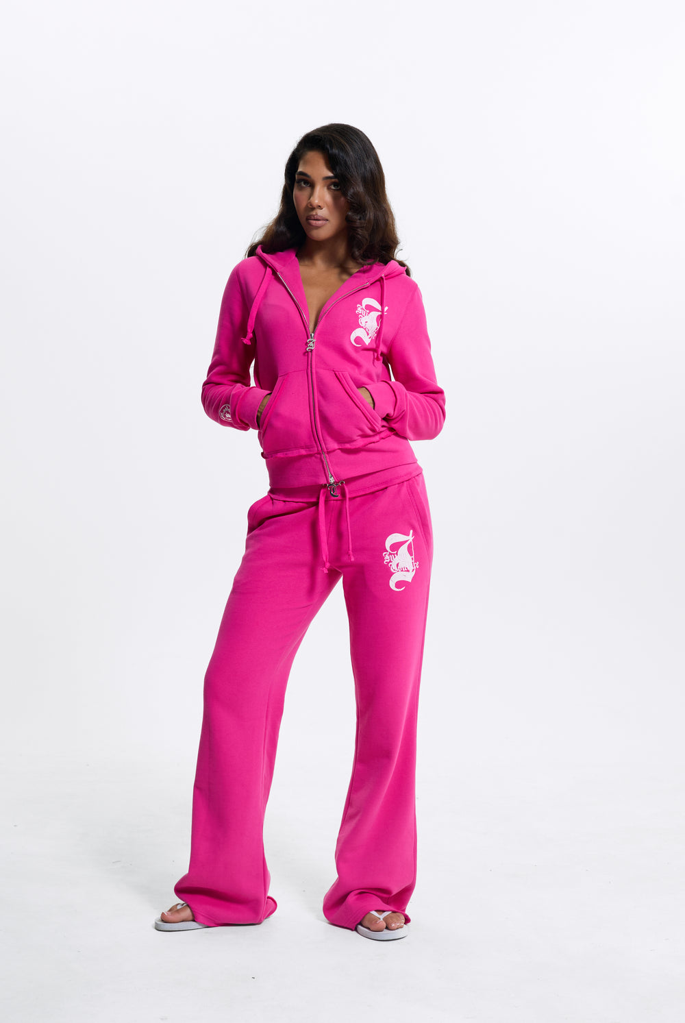 Nostalgia Pink Relaxed Fit Flare Fleece Trackpant