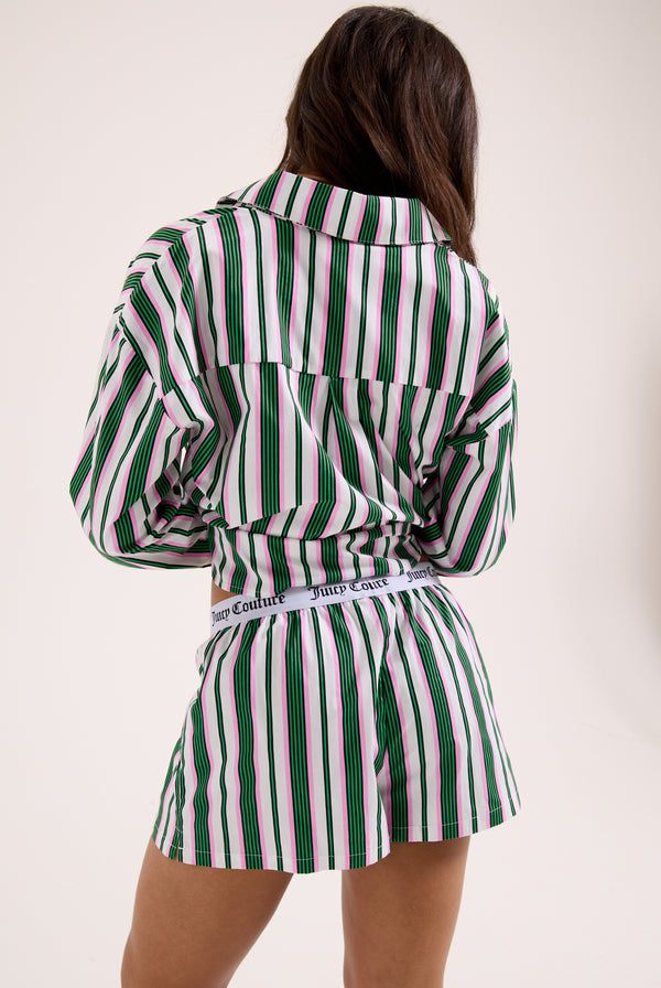 GREEN STRIPE COTTON BOXER