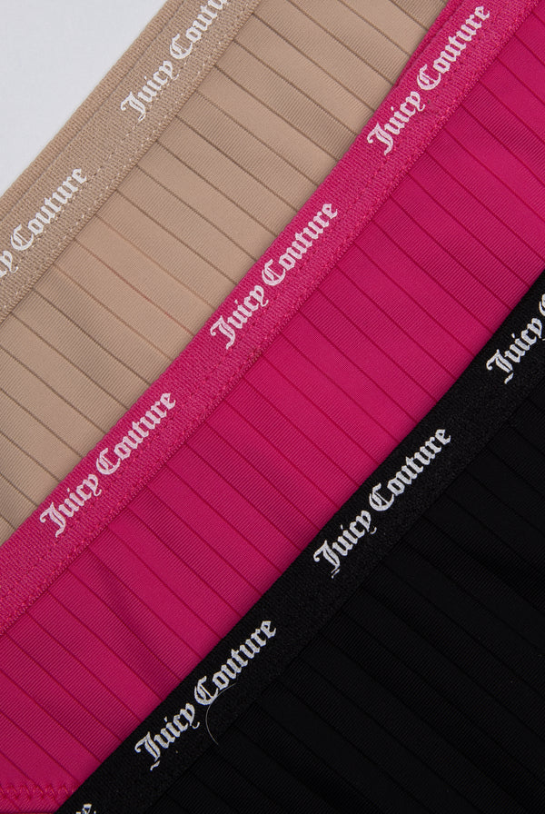 3 Multi Pack Ribbed Microfibre Thongs