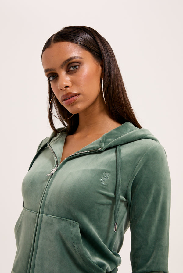 DUCK GREEN CLASSIC VELOUR ROBERTSON HOODIE