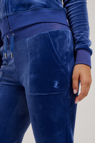 GREY BLUE CLASSIC VELOUR DEL RAY POCKETED BOTTOMS
