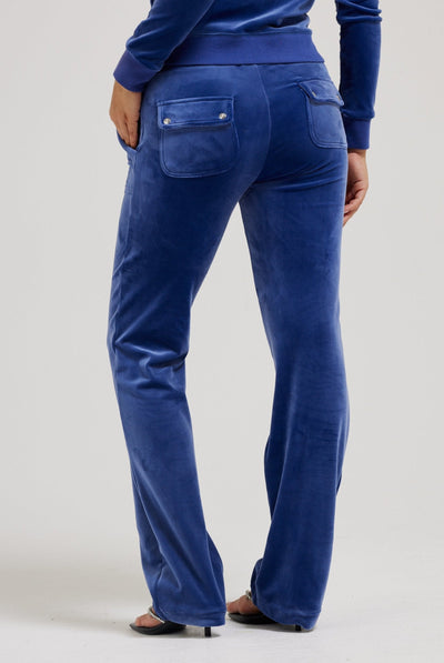 GREY BLUE CLASSIC VELOUR DEL RAY POCKETED BOTTOMS