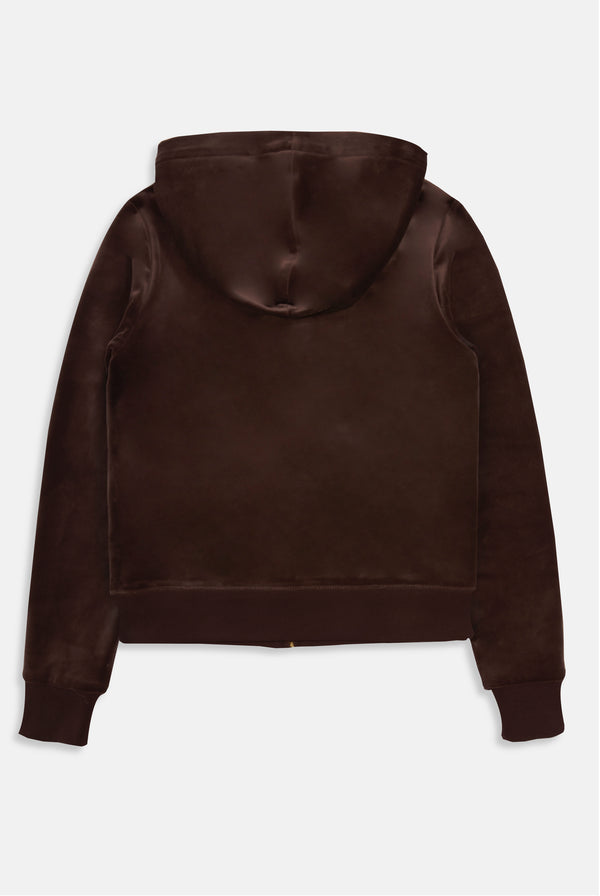 Displays the Java 'Juicy' branded classic velour Robertson hoodie 