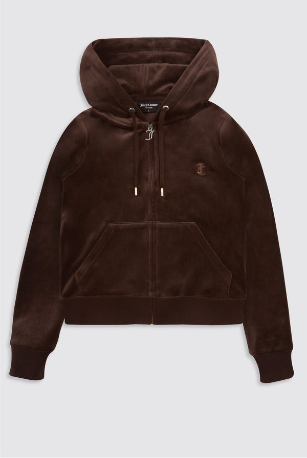 Displays the Java 'Juicy' branded classic velour Robertson hoodie 