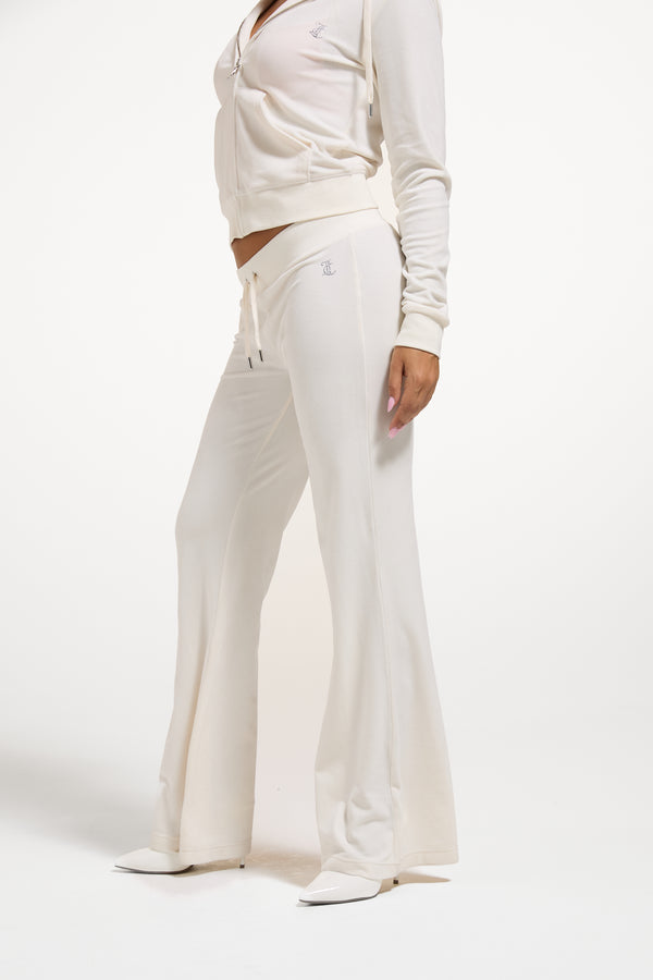 BRIDAL CLASSIC VELOUR  LOW RISE TRACK PANTS