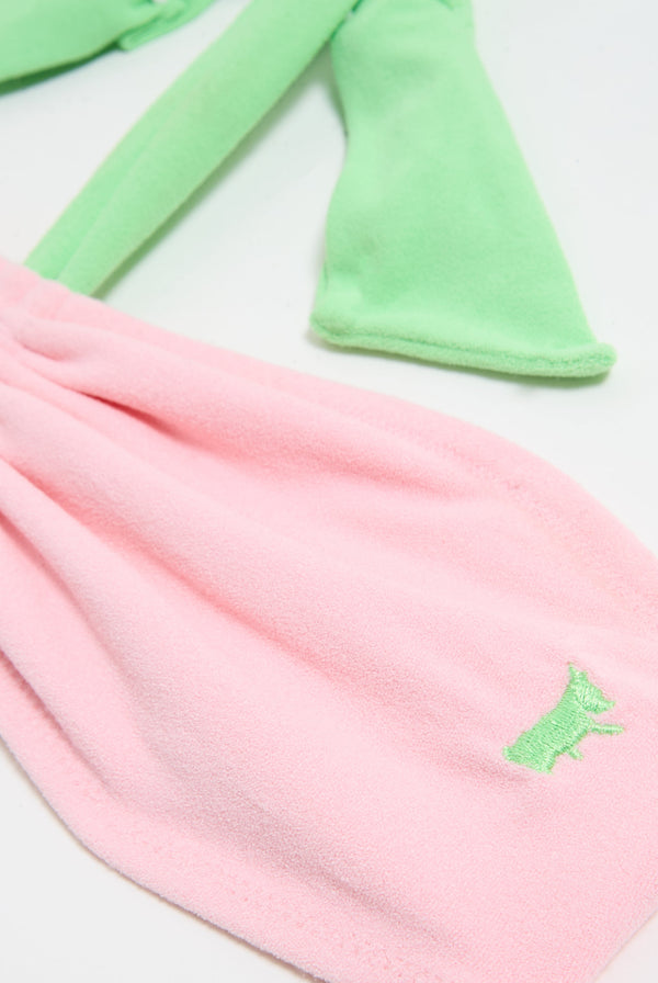 JUICY PINK TOWELLING HALTER BIKINI SET