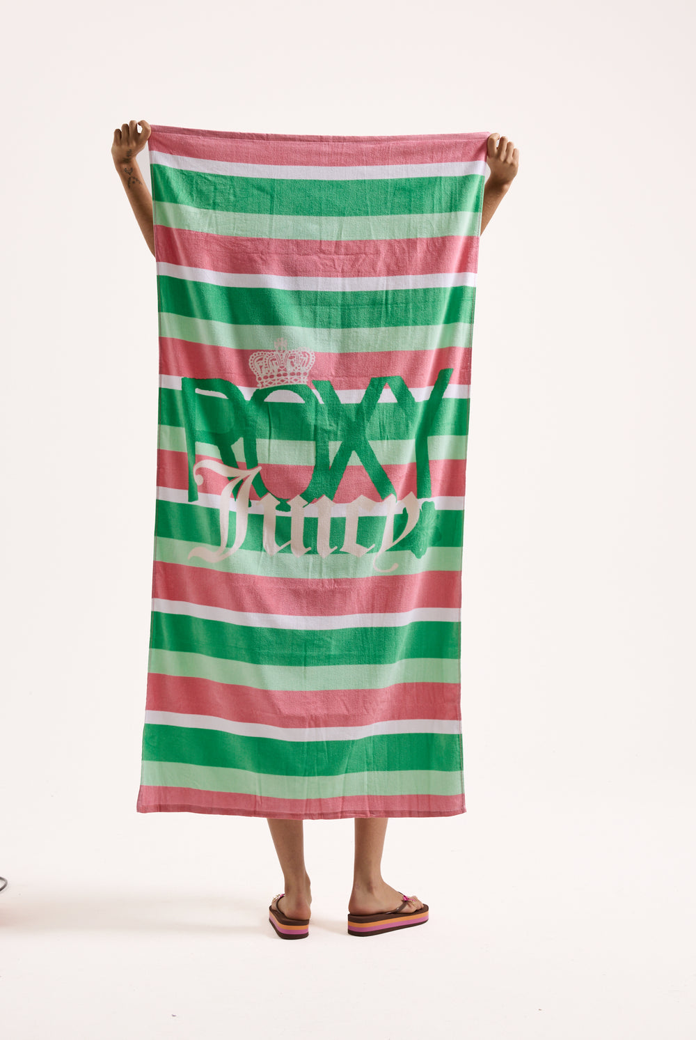 Displays the Island green Roxy & Juicy Couture beach towel 