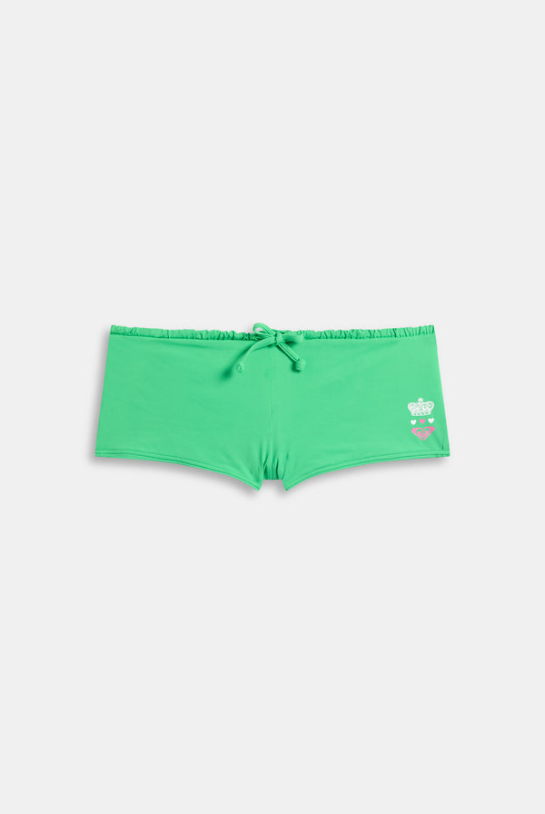 Displays the island green Roxy and juicy Couture cheeky bikini bottom 