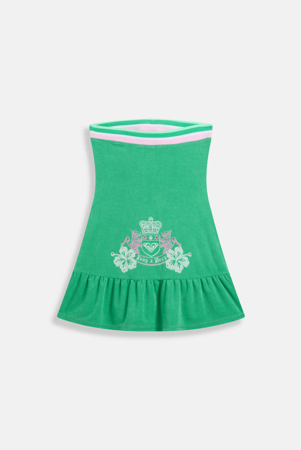 Displays the Island Green Juicy Couture & Roxy Terry towelling peplum dress