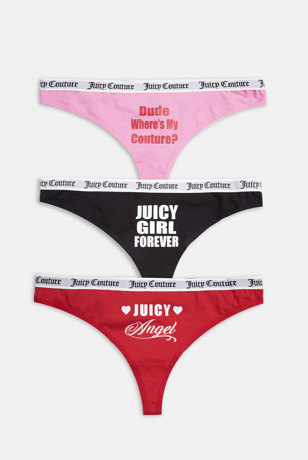 Pack Of 3 Slogan Novelty Thongs