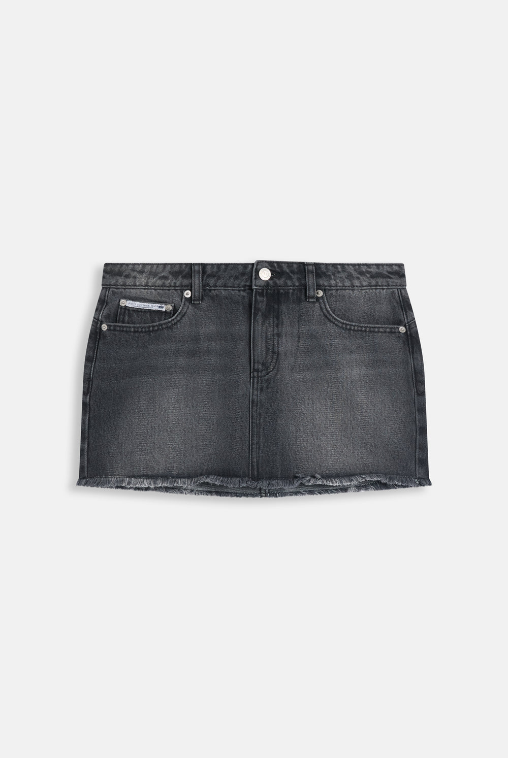 Washed Black Denim Diamanté Mini Skirt
