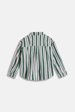 Displays the Green stripe 'juicy' branded cotton sleep shirt 