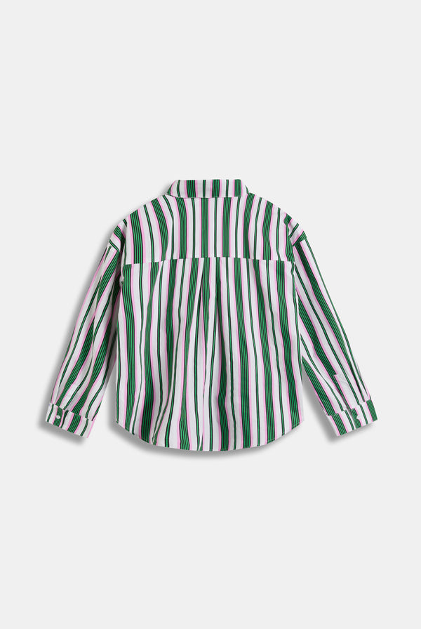 Displays the Green stripe 'juicy' branded cotton sleep shirt 