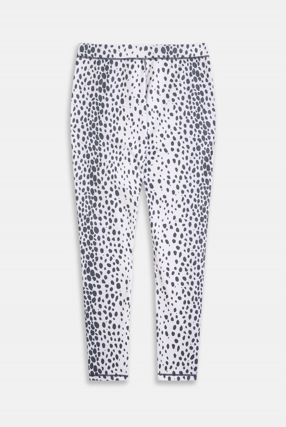 Displays a model wearing the ski snow leopard 'juicy' branded leggings 