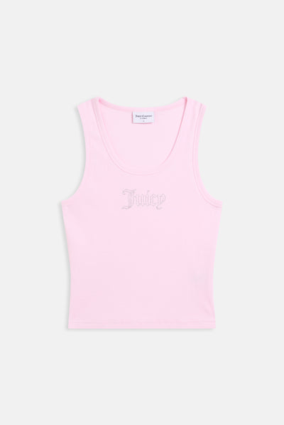 CHERRY BLOSSOM RIBBED OUTLINE DIAMANTÉ RACER VEST