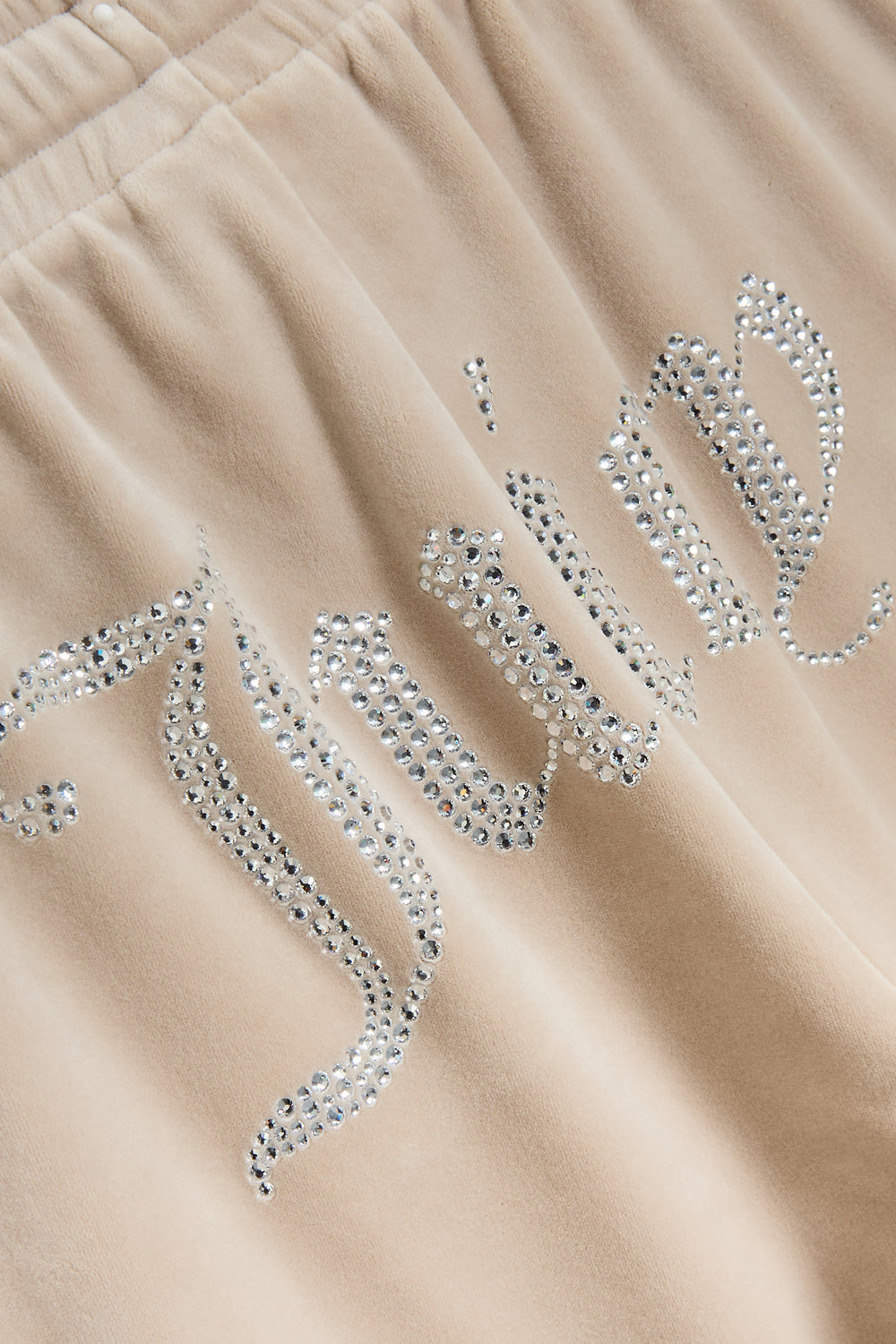 STRING VELOUR DIAMANTÉ TRACKSUIT BOTTOM