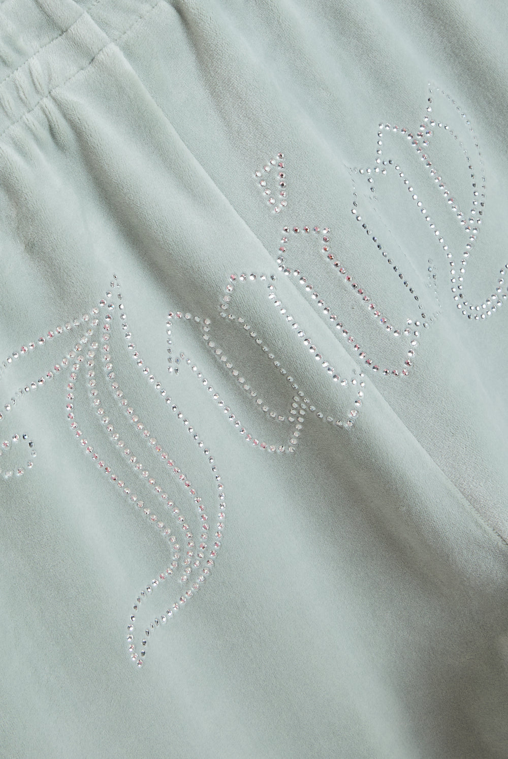 PURITAN GREY VELOUR OUTLINE DIAMANTÉ TRACKSUIT BOTTOM