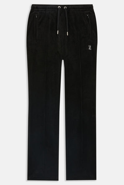 BLACK VELOUR DIAMANTÉ TRACKSUIT BOTTOM