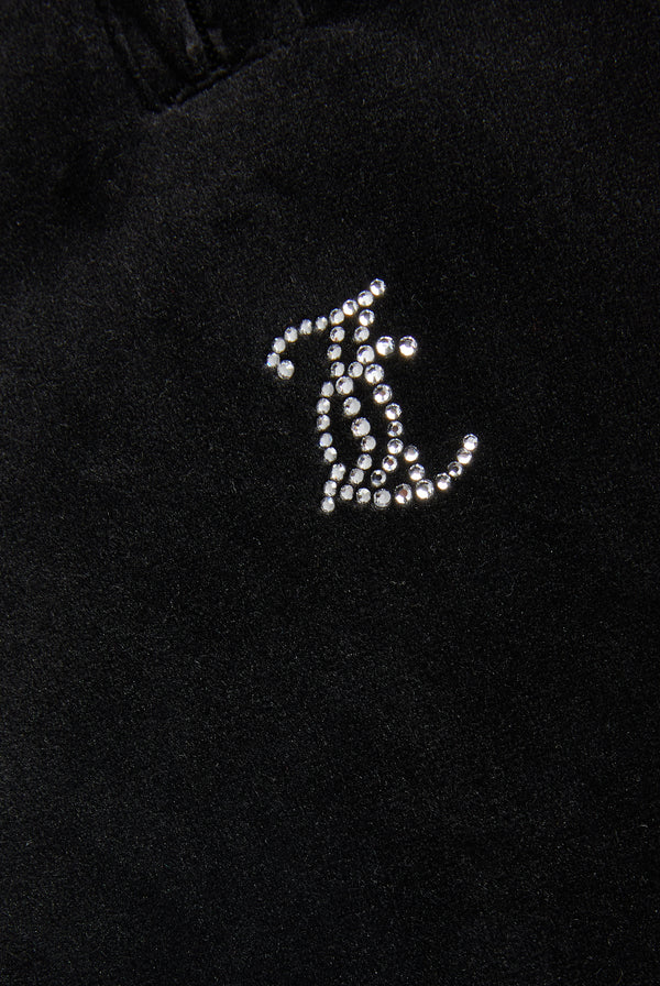 Black velour tracksuit bottoms