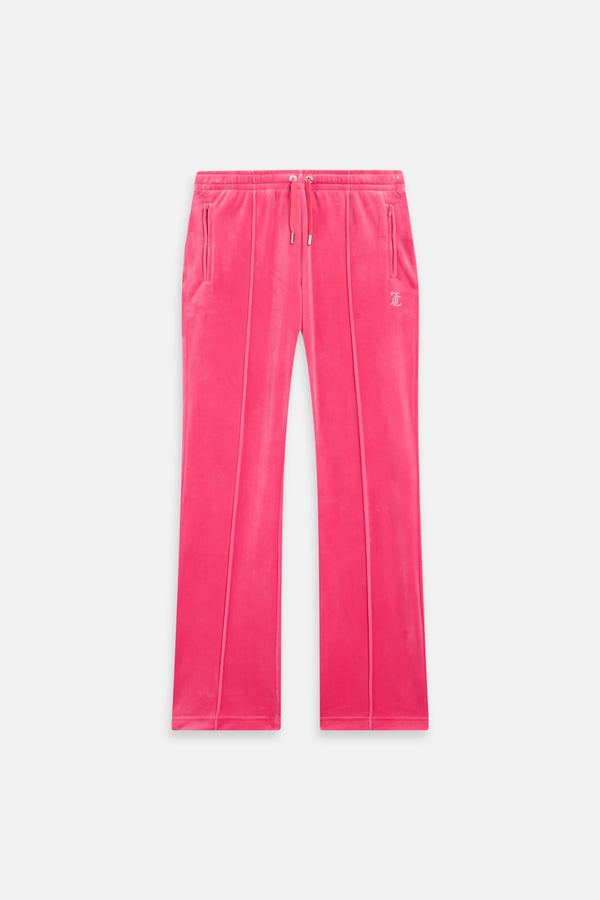 HOT PINK VELOUR DIAMANTÉ TRACKSUIT BOTTOM