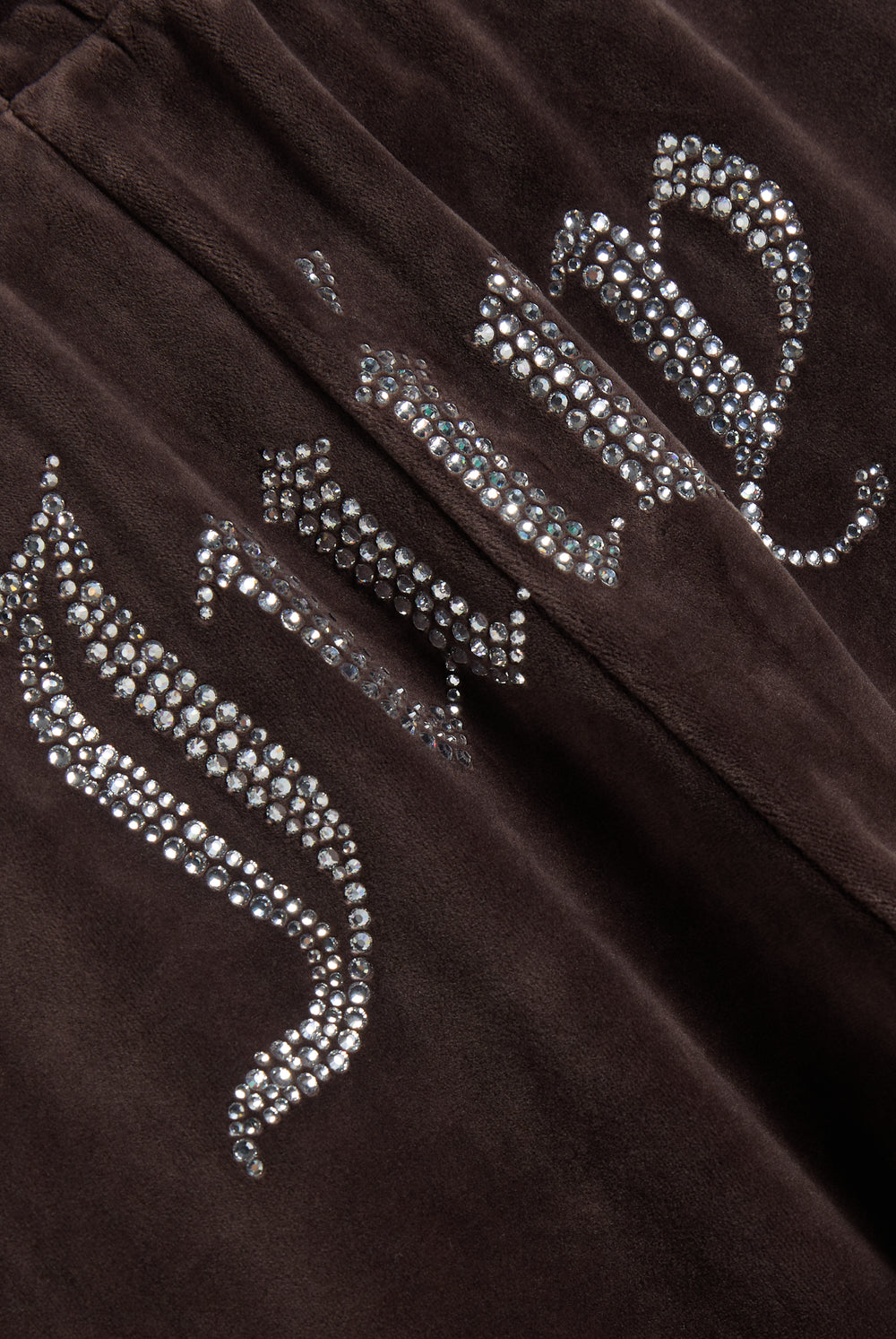 Displays the Java 'Juicy' branded Velour Diamanté Tracksuit Bottom