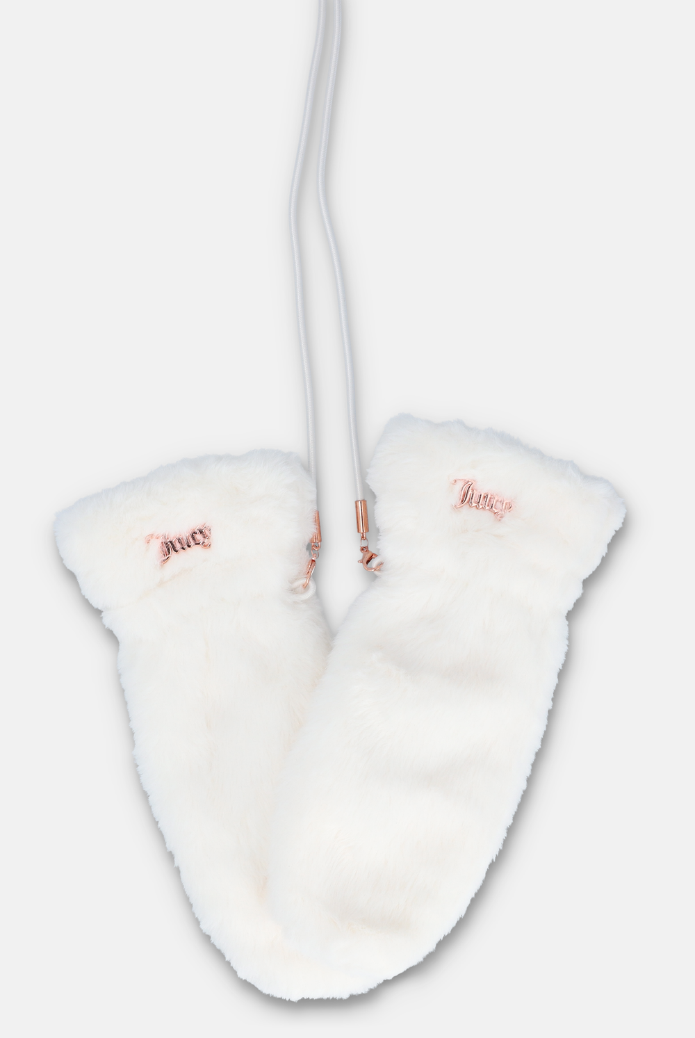 CREAM FAUX FUR MITTENS