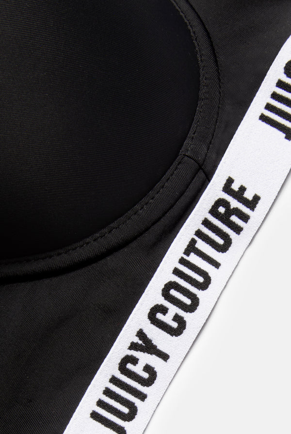 Black Branded Underwire Microfibre Bra