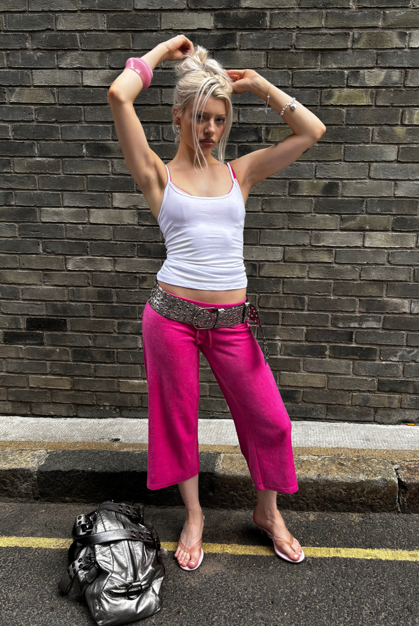 NOSTALGIA PINK OG STRAIGHT POCKETED CAPRI PANTS