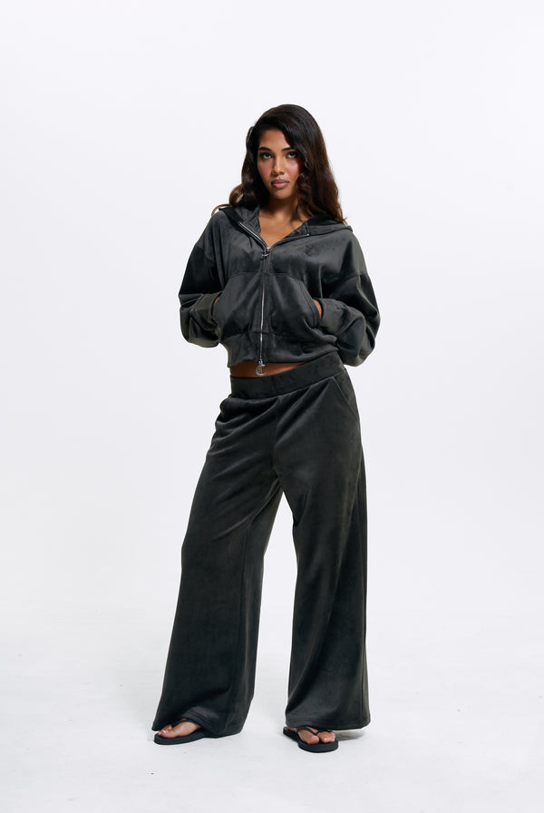Raven Velour Bonded Tracksuit Bottom