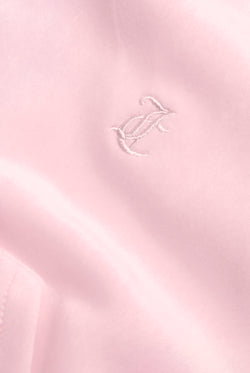 Displays the Cherry Blossom 'Juicy' branded Velour Bonded Hoodie featuring the juicy branding details 